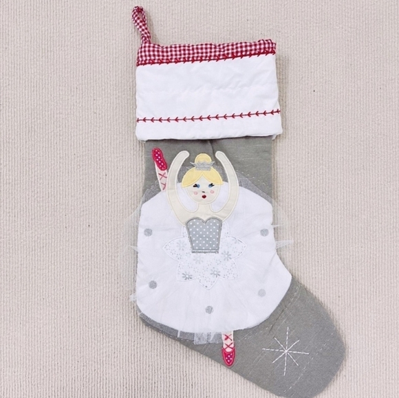 NEW Pottery Barn Ballerina Quilted Christmas Stocking PBK - Picture 3 of 3